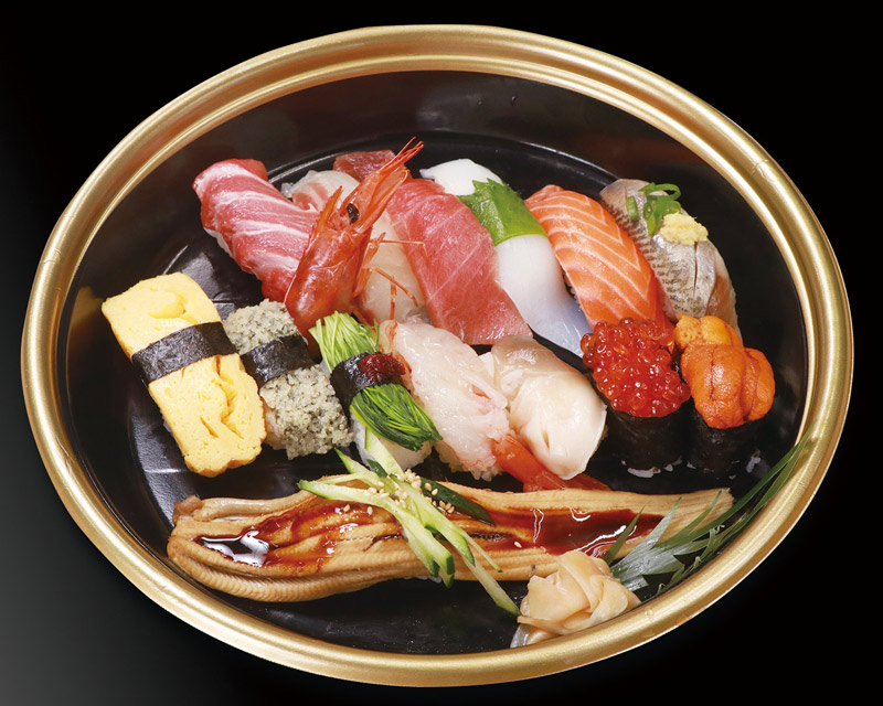 お寿司・海鮮丼特集　すしざむらい・特選メニュー（上穴子・玉子・うに・いくら・サーモン・赤海老・数の子・イカ・大トロ他）テイクアウト可・デリバリー可